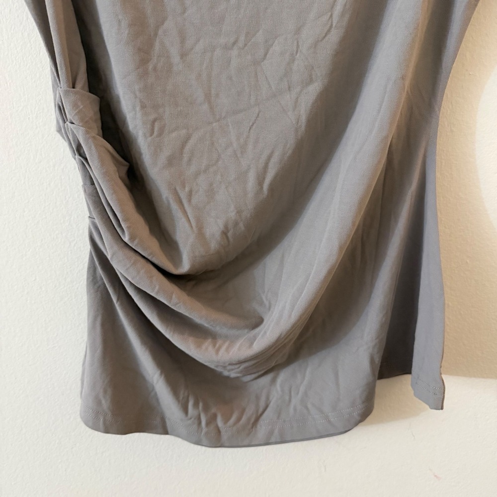OGL Eco-SkinKiss Boatneck Flutter‎ Sleeve Side Tucked Long Tee gray large NWT - Picture 16 of 16